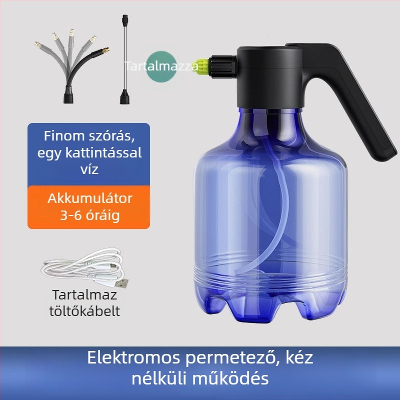 Tribute műanyag elektromos öntöző kanna állítható permetező fejjel belső fertőtlenítésre