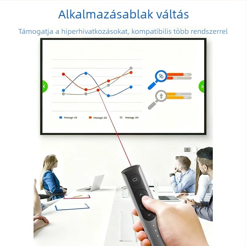 Lézeres oldalváltó toll — vezeték nélküli PPT-projekciós vezérlés, újratölthető, digitális multimédiás osztályvezető toll