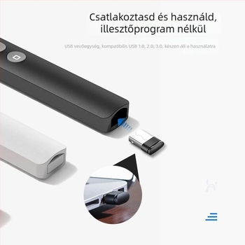 Oldalváltó toll lézerpointerrel, újratölthető, távirányító, PC-ház, üzleti prezentációkhoz