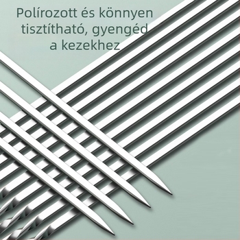 Rozsdamentes acél BBQ nyársak - újrahasználhatóak, sík és kerek formájúak, modern stílus