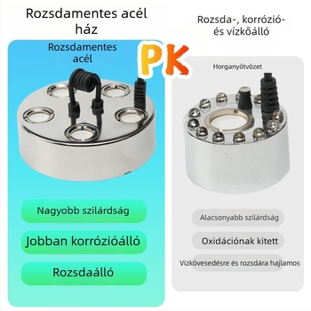 Rozsdamentes acélból készült akváriumi ködösítő LED tájvilágítással és ultrahangos atomizátorral