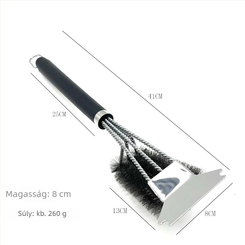 Grill ecset acélhuzalos sörtékkel, PP fogantyúval, 50 darabos csomag