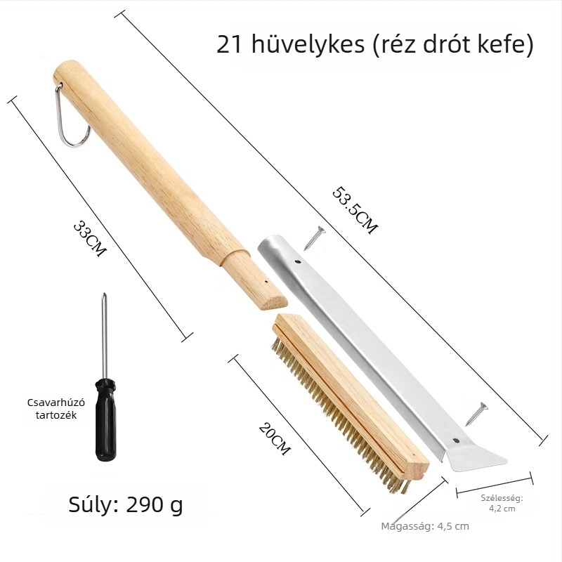 Grill ecset acélhuzalos sörtékkel, PP fogantyúval, 50 darabos csomag