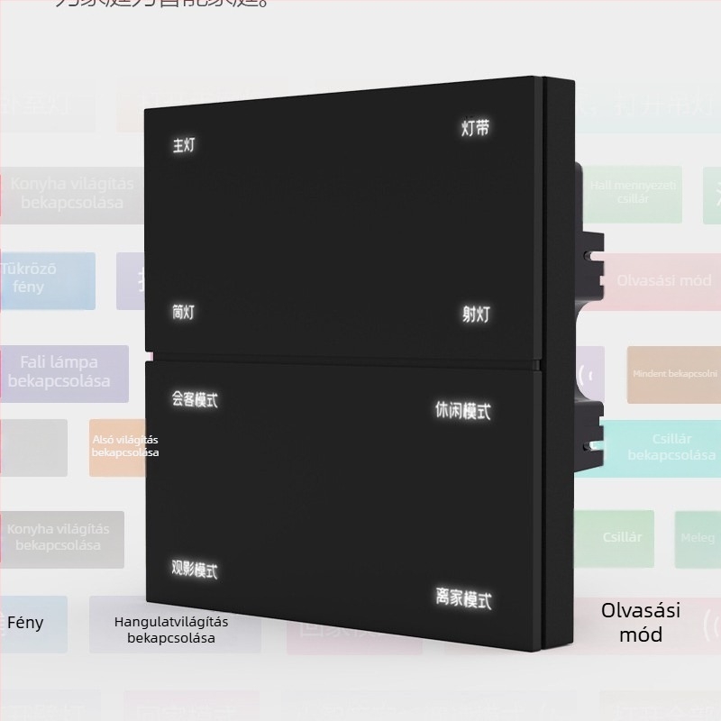 Zigbee Okos Kapcsoló Panel Offline Hangvezérléssel, Nyolcgombos Jelenetkezeléssel, Vezeték nélküli Távoli Irányítással Mobiltelefonról, 100–240V AC, 10A, 86×86 mm, PC Panel