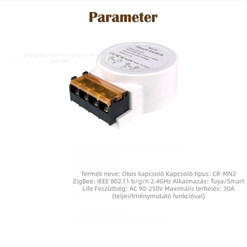 Okos WiFi mérőkapcsoló, 90-250V AC, CE/FCC tanúsítványok, PC tűzálló panel