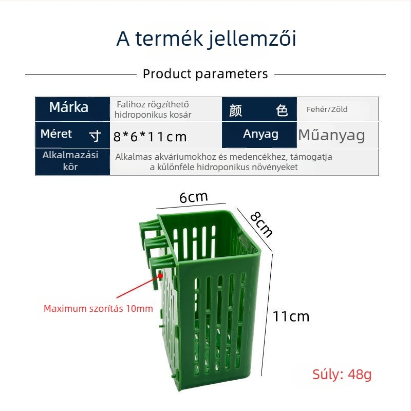 Falra szerelhető hidroponikus növények keret az akváriumhoz, ültetőkosár, vízi növény pohár és akvarisztikai tájépítő dekorációk