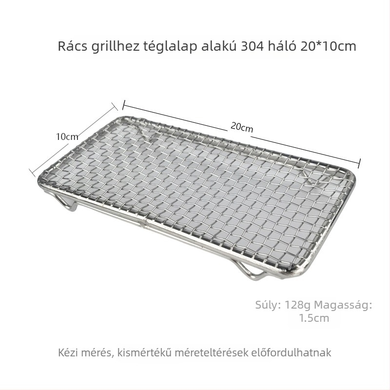 Ren yilai rozsdamentes acél BBQ rács — négyzetes forma, 100 g, elektroforezisz bevonat, multifunkcionális