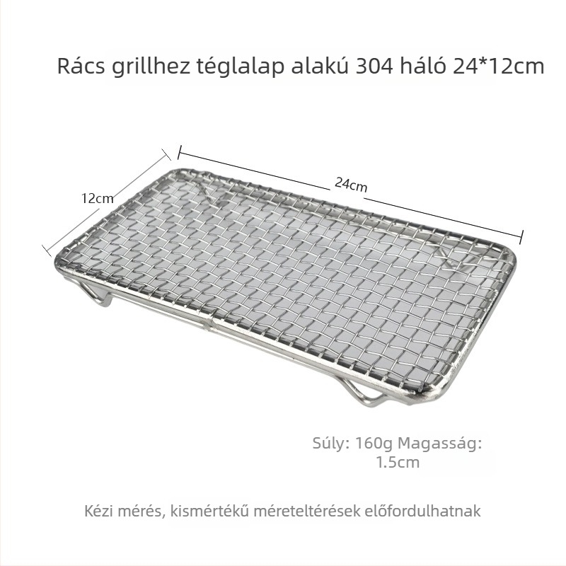 Ren yilai rozsdamentes acél BBQ rács — négyzetes forma, 100 g, elektroforezisz bevonat, multifunkcionális