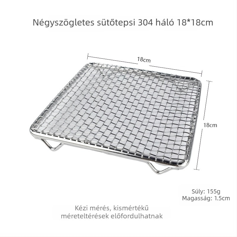 Ren yilai rozsdamentes acél BBQ rács — négyzetes forma, 100 g, elektroforezisz bevonat, multifunkcionális