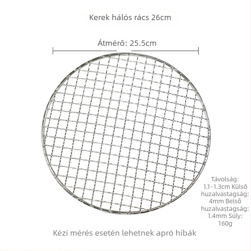 Ren yilai rozsdamentes acél BBQ rács — négyzetes forma, 100 g, elektroforezisz bevonat, multifunkcionális