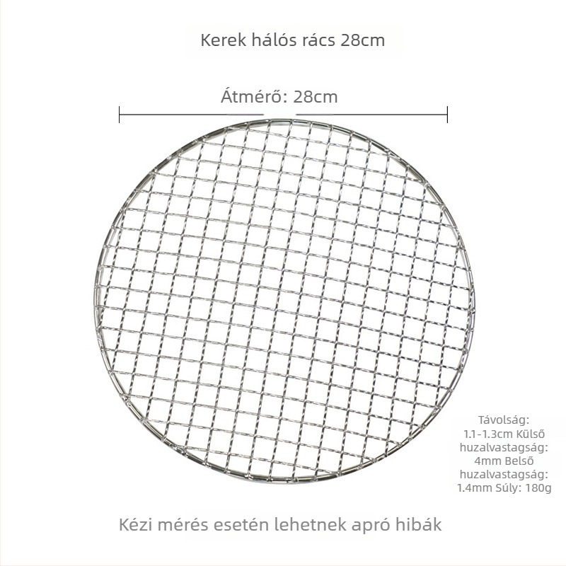 Ren yilai rozsdamentes acél BBQ rács — négyzetes forma, 100 g, elektroforezisz bevonat, multifunkcionális
