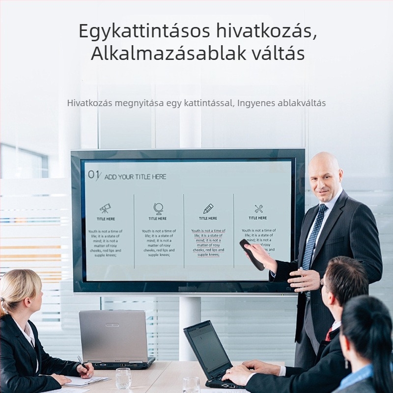 Kétfunkciós oldalváltó toll, duális interfésszel, elektronikus fehér táblához és multimédiás konferenciákhoz, lézeres távirányító toll