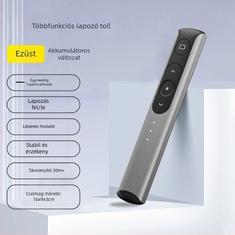 Kétfunkciós oldalváltó toll, duális interfésszel, elektronikus fehér táblához és multimédiás konferenciákhoz, lézeres távirányító toll