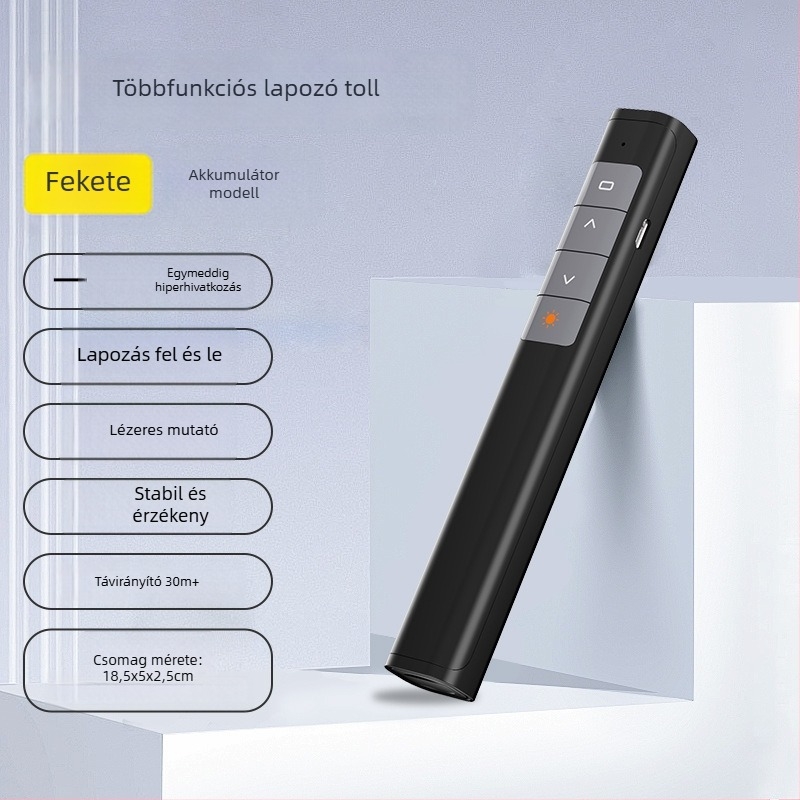 Kétfunkciós oldalváltó toll, duális interfésszel, elektronikus fehér táblához és multimédiás konferenciákhoz, lézeres távirányító toll