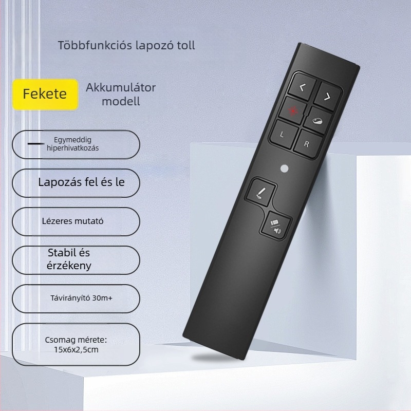 Kétfunkciós oldalváltó toll, duális interfésszel, elektronikus fehér táblához és multimédiás konferenciákhoz, lézeres távirányító toll