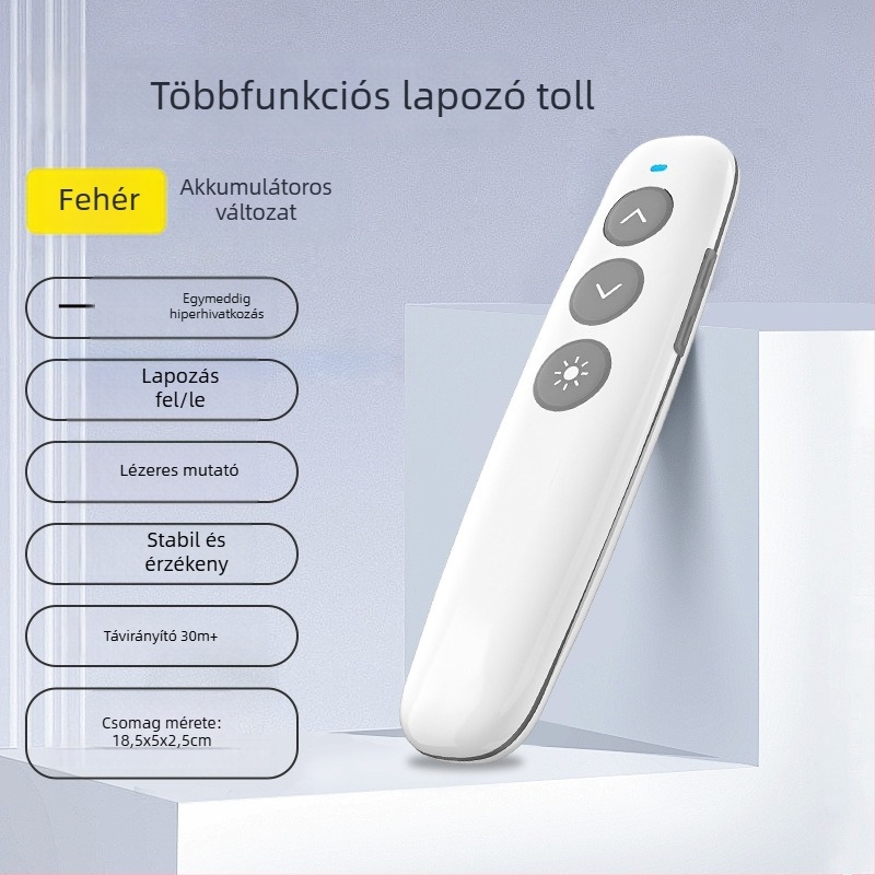 Kétfunkciós oldalváltó toll, duális interfésszel, elektronikus fehér táblához és multimédiás konferenciákhoz, lézeres távirányító toll