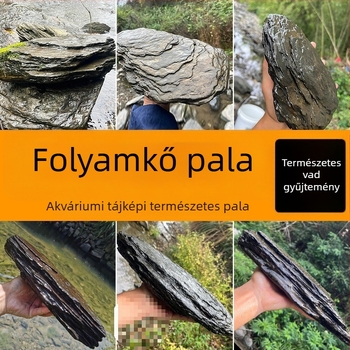 Akváriumi tájkép köves készlet: natív patakkövek, egymásra rakott kövek, aljhomok | Mini stílus, 2,5 kg