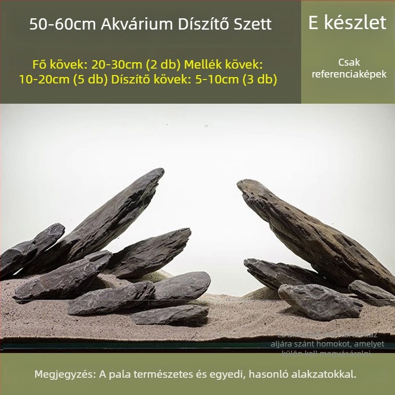 Akváriumi tájkép köves készlet: natív patakkövek, egymásra rakott kövek, aljhomok | Mini stílus, 2,5 kg