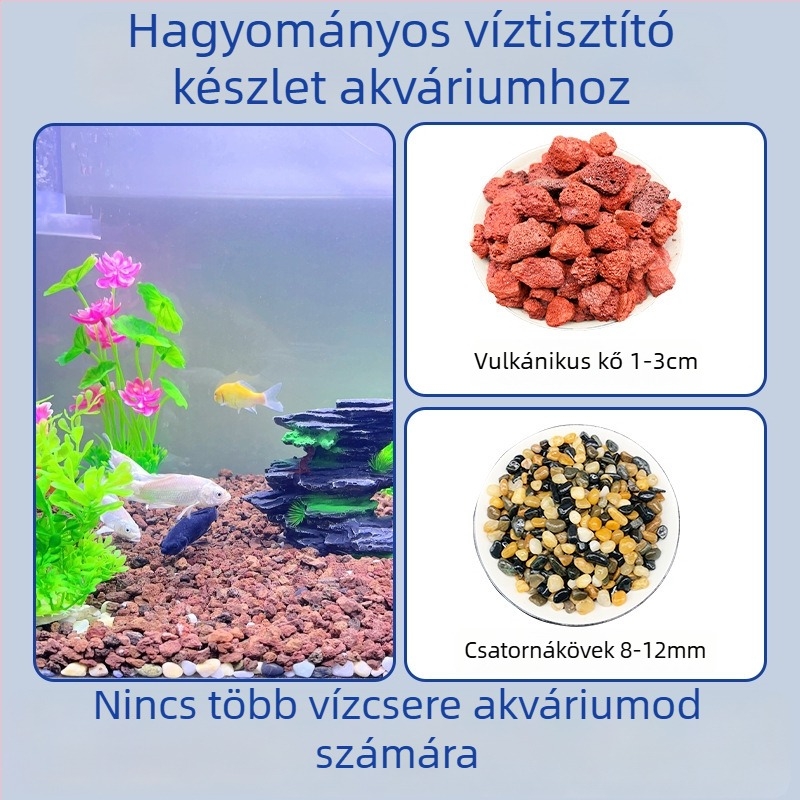 Akváriumi tájkép köves készlet: natív patakkövek, egymásra rakott kövek, aljhomok | Mini stílus, 2,5 kg