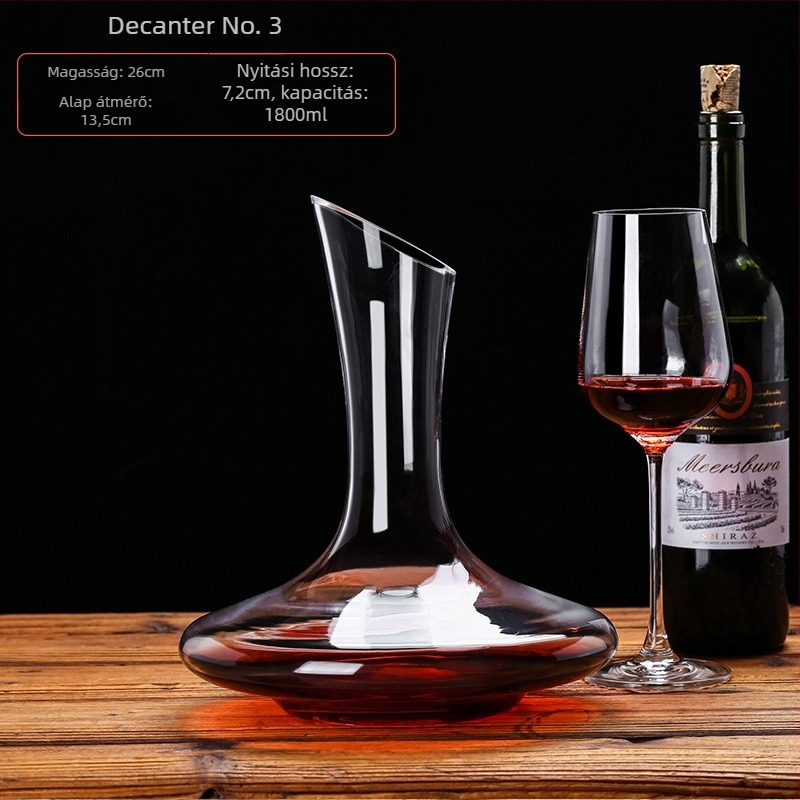 Kristályos boros dekantáló, európai stílus, kapacitás 1000 ml vagy több, modern minimalista dizájn