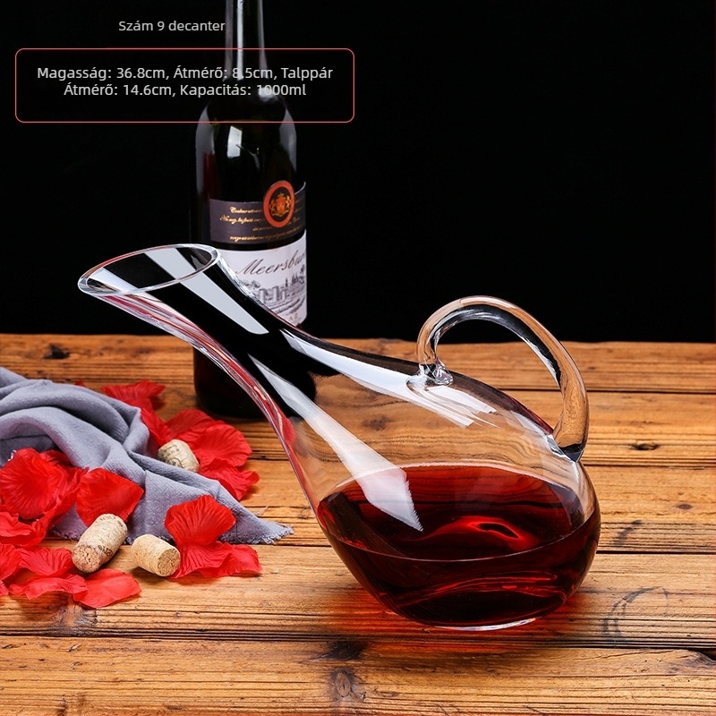 Kristályos boros dekantáló, európai stílus, kapacitás 1000 ml vagy több, modern minimalista dizájn