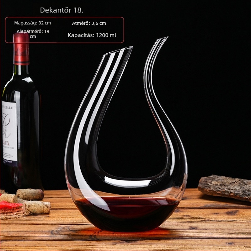 Kristályos boros dekantáló, európai stílus, kapacitás 1000 ml vagy több, modern minimalista dizájn