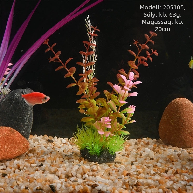 PE anyagú akváriumi mesterséges növények – műfű stílusú, akváriumi dekoráció, márka Beautiful scenery, súly 62–65 g