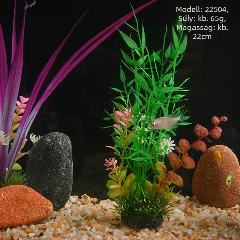 PE anyagú akváriumi mesterséges növények – műfű stílusú, akváriumi dekoráció, márka Beautiful scenery, súly 62–65 g