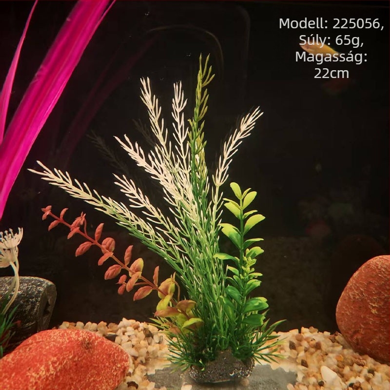 PE anyagú akváriumi mesterséges növények – műfű stílusú, akváriumi dekoráció, márka Beautiful scenery, súly 62–65 g