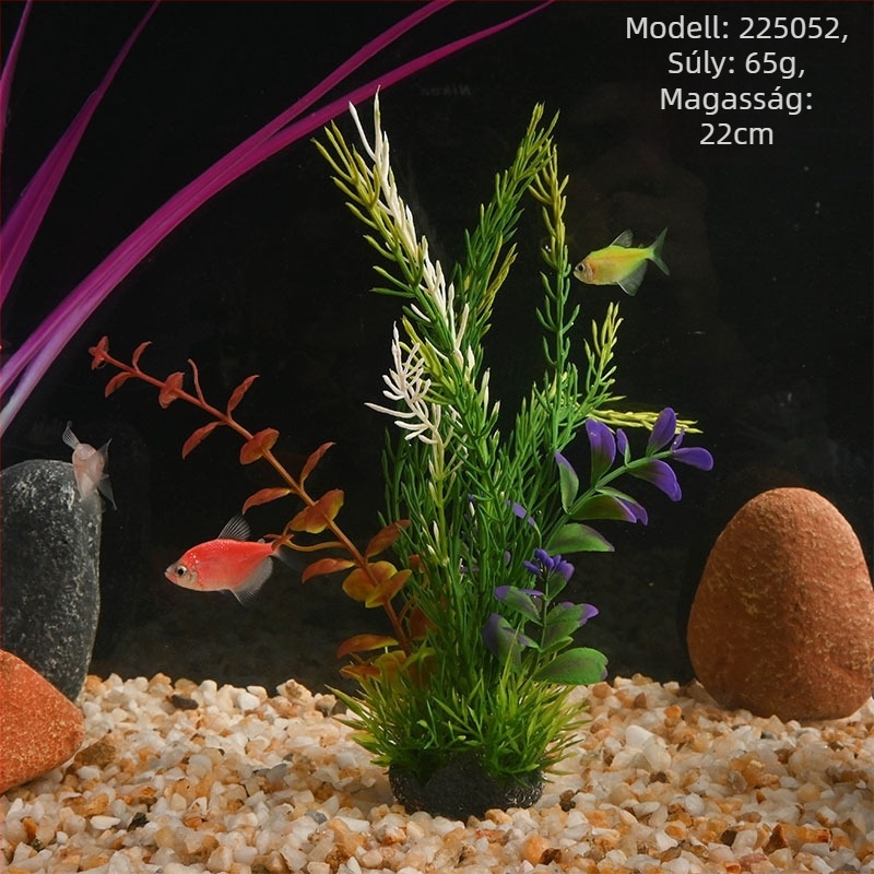PE anyagú akváriumi mesterséges növények – műfű stílusú, akváriumi dekoráció, márka Beautiful scenery, súly 62–65 g