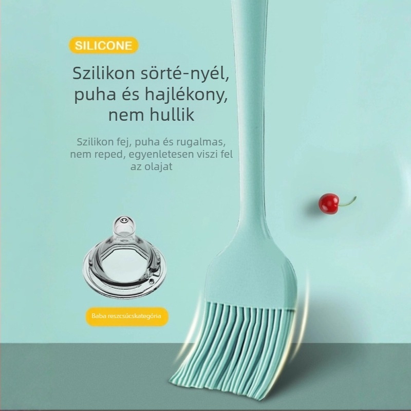 Silikon olajecset palacsintákhoz, barbecue-hoz és sütéshez, magas hőmérsékletre ellenálló, nem hullik ki a szálak, élelmiszerbiztonságú szilikon (Magas hőmérséklet; Nem hullik ki a szálak; Élelmiszerbiztonságú szilikon)