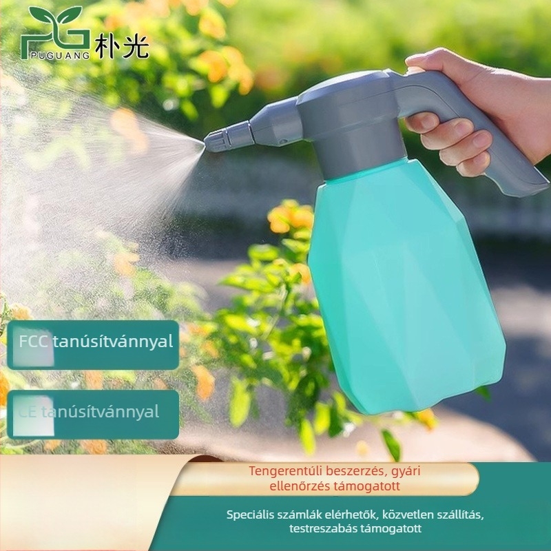 2L elektromos öntöző kanna kézi permetezővel, újratölthető kerti öntöző otthoni használatra