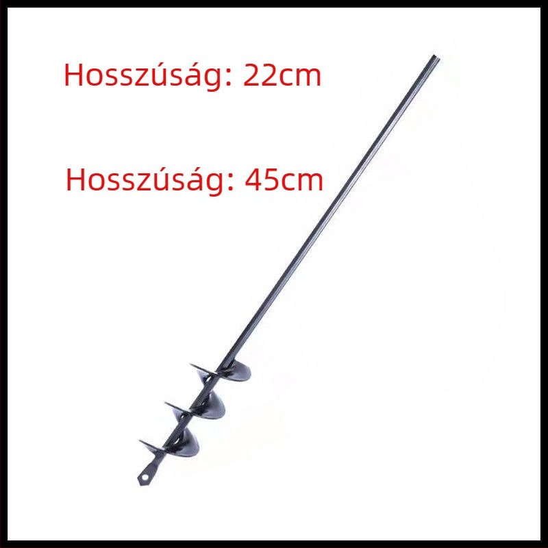 Kertészeti fúró spirál pengével virágok, fű és zöldségek ültetéséhez; újratölthető kézi fúró a talaj lazítására és trágyázásra