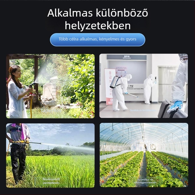 Háti permetező növényvédelmi szer dupla fedéllel, háromkapcsolóval, lítium akkumulátorral, magas nyomású, 20L kapacitás