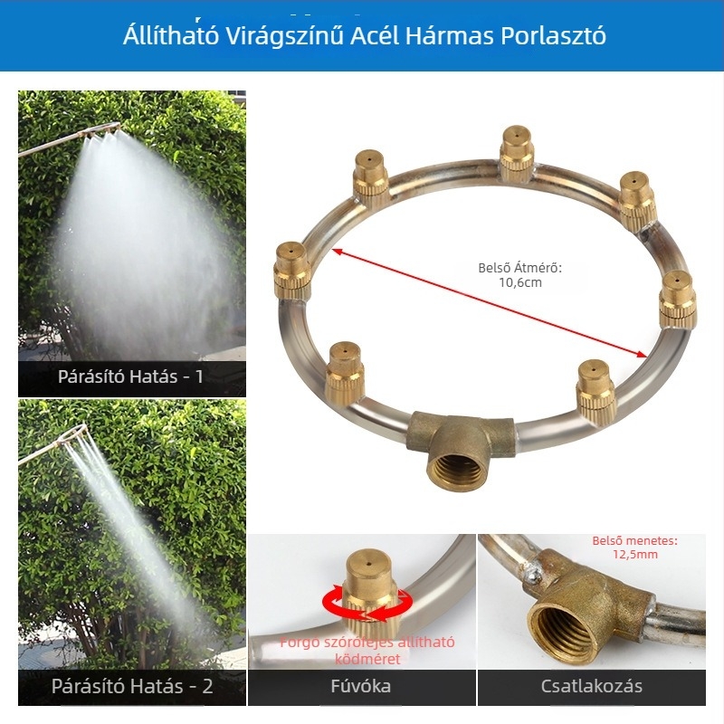 Atomizáló permetező fúvóka gyűrűvel, többfejes, szélálló és állítható (Típus: kancsó/öntöző/ zuhanyfej; Anyag: OTHER; Márka: OTHER; Importált: Nem)