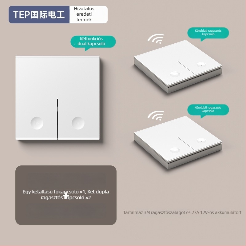 Vezeték nélküli távirányítós kapcsoló háztartási használatra — Márka Tep; Típus: vezeték nélküli távirányítós kapcsoló; Alkalmazás: háztartás; Kapcsoló típus: távirányító