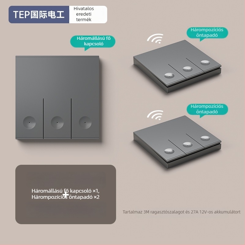 Vezeték nélküli távirányítós kapcsoló háztartási használatra — Márka Tep; Típus: vezeték nélküli távirányítós kapcsoló; Alkalmazás: háztartás; Kapcsoló típus: távirányító