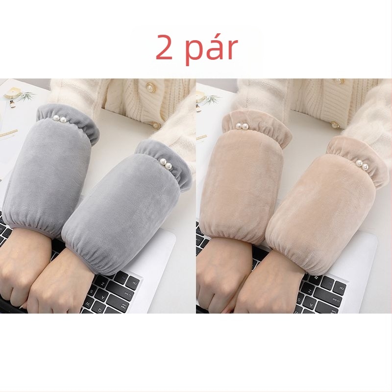 Női gyöngyház velúr ujjvédők, szennyeződés elleni védelemmel, tavaszi viselet