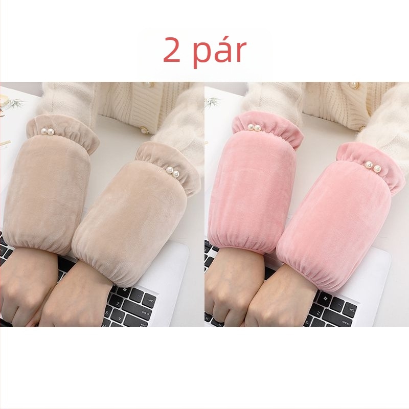 Női gyöngyház velúr ujjvédők, szennyeződés elleni védelemmel, tavaszi viselet