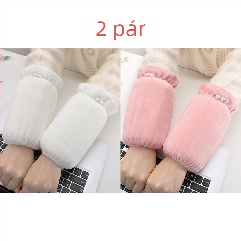 Női gyöngyház velúr ujjvédők, szennyeződés elleni védelemmel, tavaszi viselet