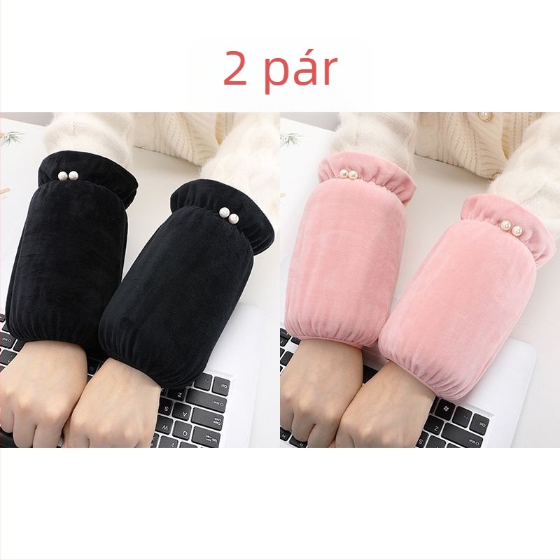 Női gyöngyház velúr ujjvédők, szennyeződés elleni védelemmel, tavaszi viselet