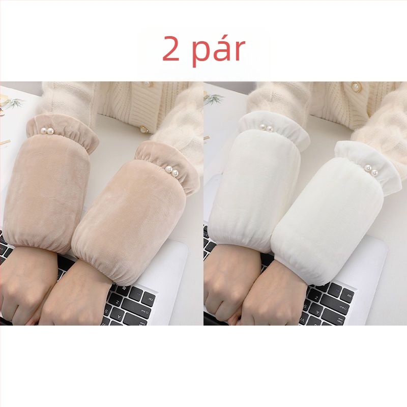 Női gyöngyház velúr ujjvédők, szennyeződés elleni védelemmel, tavaszi viselet