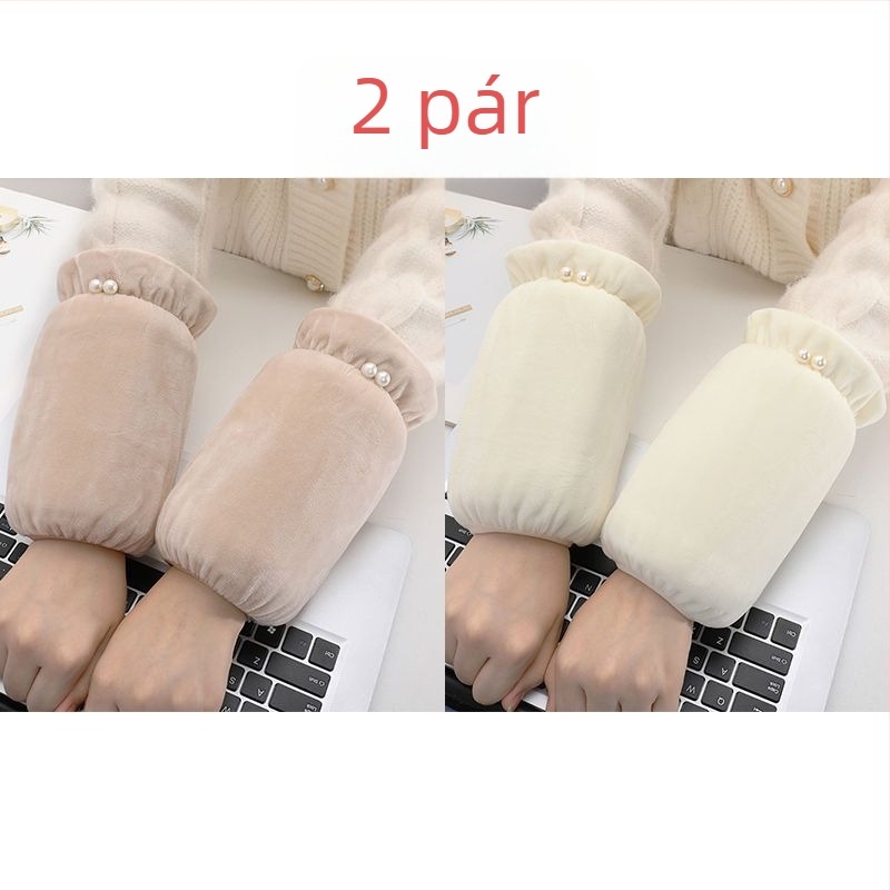 Női gyöngyház velúr ujjvédők, szennyeződés elleni védelemmel, tavaszi viselet