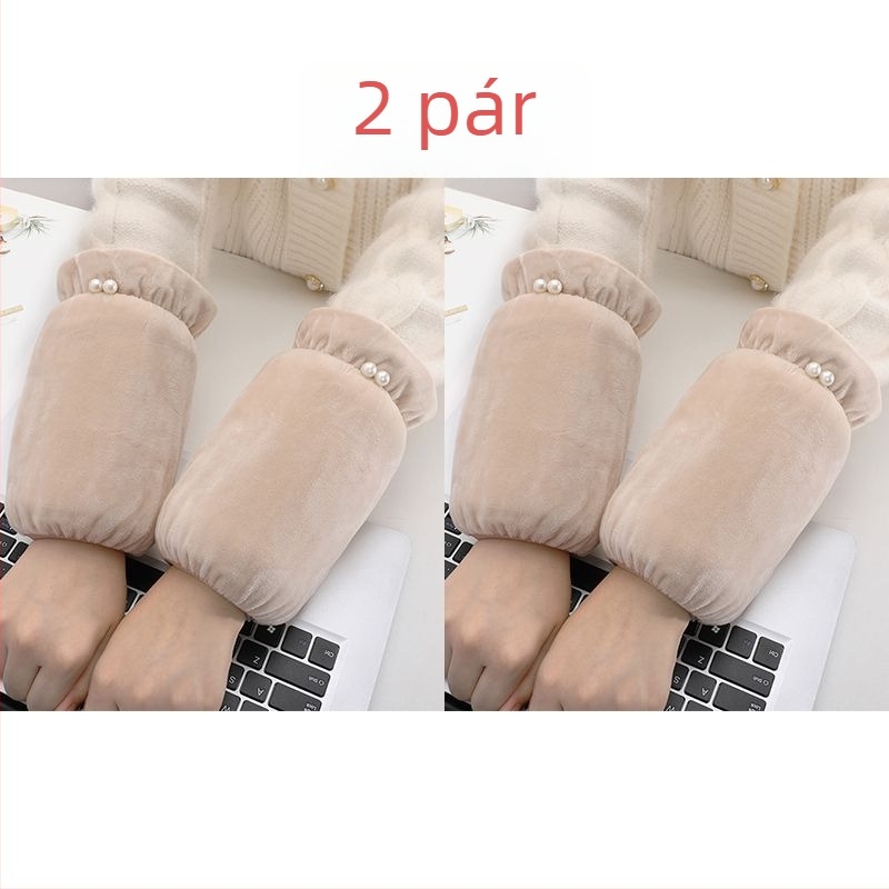 Női gyöngyház velúr ujjvédők, szennyeződés elleni védelemmel, tavaszi viselet