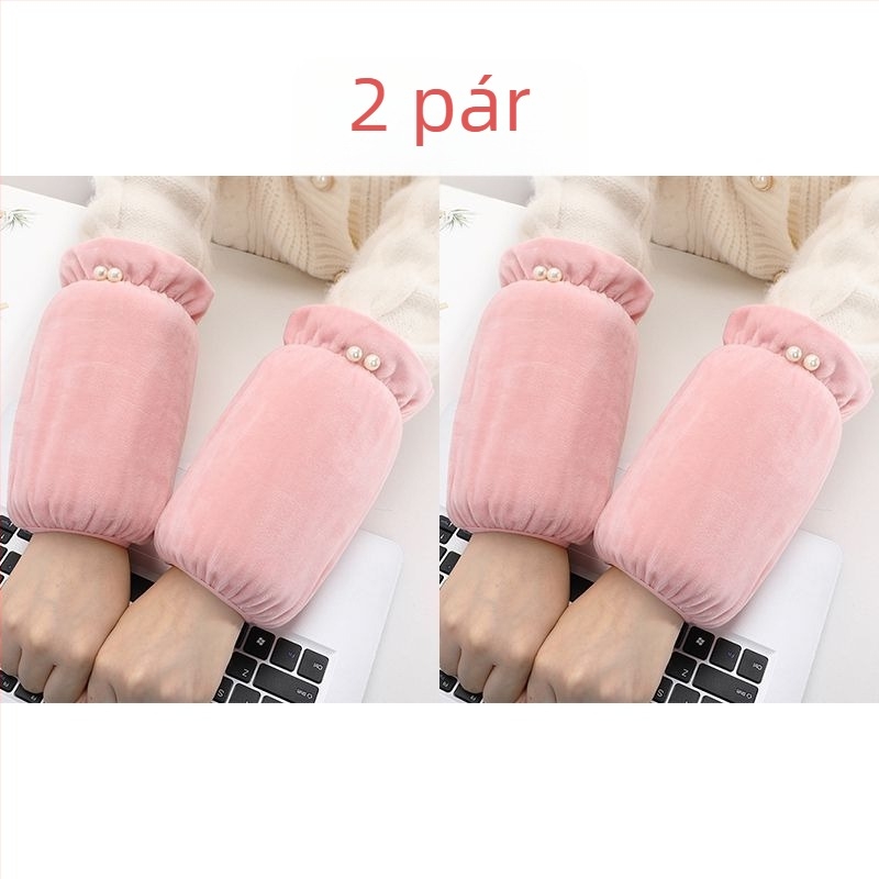 Női gyöngyház velúr ujjvédők, szennyeződés elleni védelemmel, tavaszi viselet