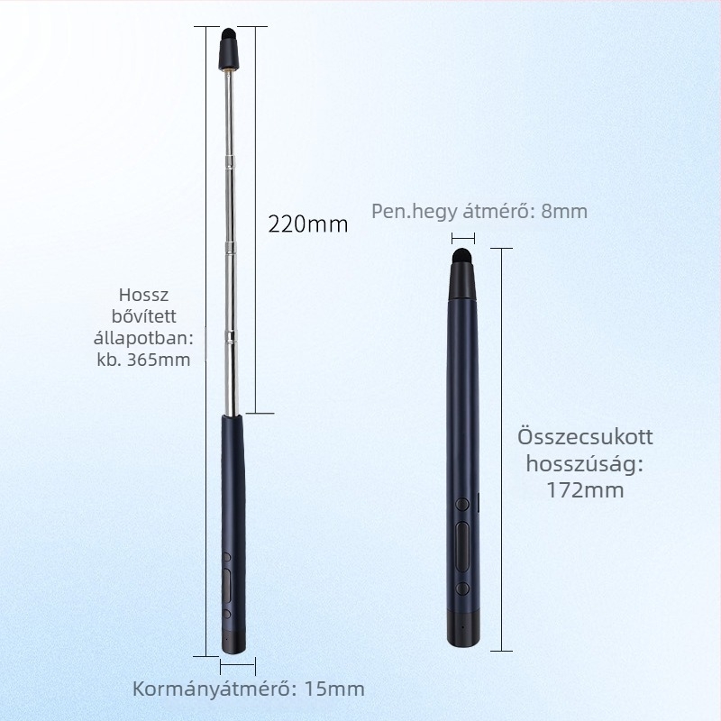 Zuomu lézeres oldalpörgető toll oktatáshoz — hordozható, érintőképernyő, vezeték nélküli kivetítés