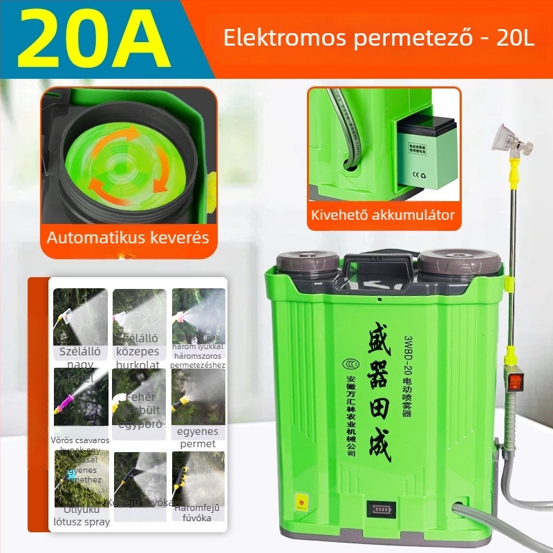 Elektromos keverő permetező növényvédelemhez, magas nyomású, kettős pumpa, nagy teljesítményű gyümölcsfa permetező