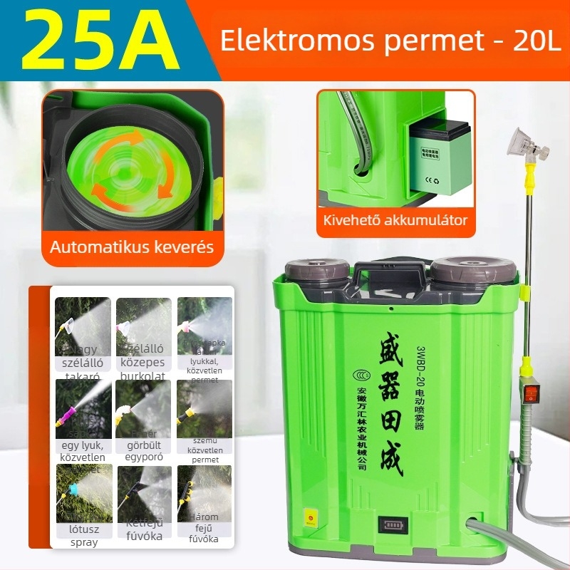Elektromos keverő permetező növényvédelemhez, magas nyomású, kettős pumpa, nagy teljesítményű gyümölcsfa permetező