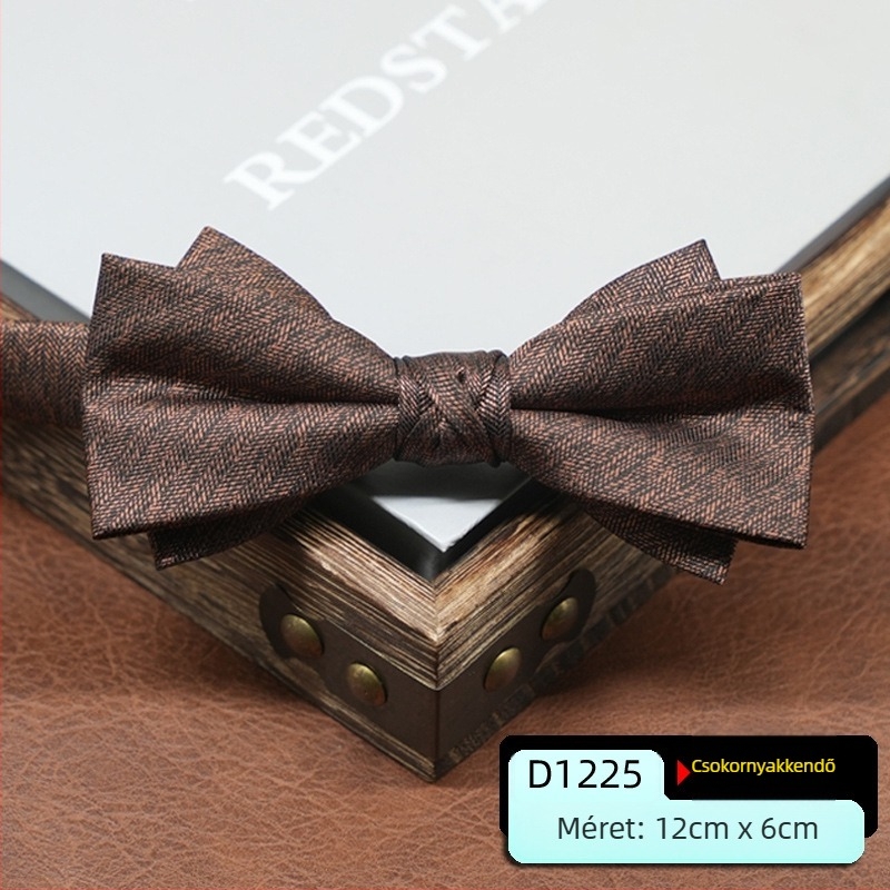 Férfi csokornyakkendő, koreai stílus, nyíl formájú, geometriai minta, jacquard szövés