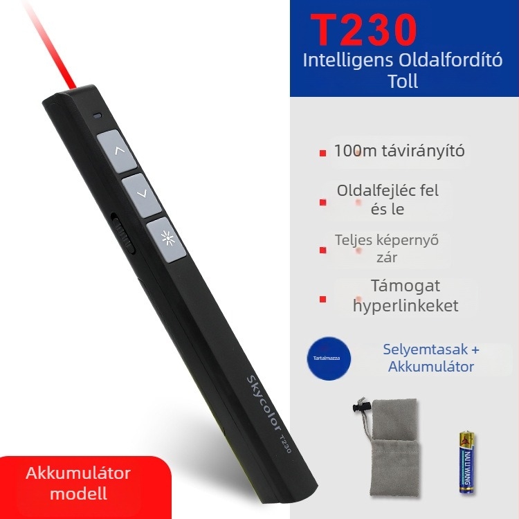 Skycolor Bluetooth oldalsó lapozó toll PPT projekcióhoz és elektronikus fehér táblához – ABS anyag, tanároknak